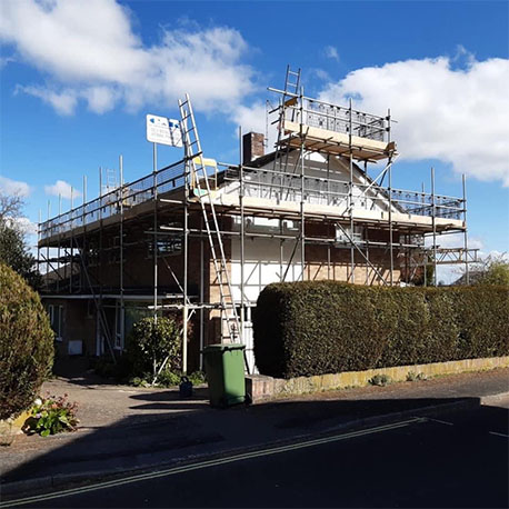 Front house scaffolding