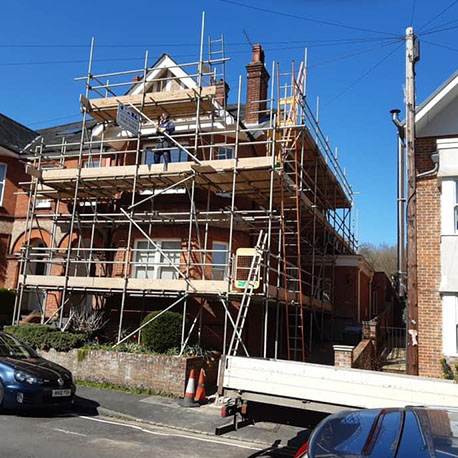 Outdoor scaffolding house
